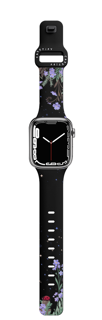 Ladybird amongst the Wildflowers | Apple Watch Series 7-9 (45mm) / Impact Band / Black | Image 1
