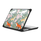 Fox Amongst the Flowers | MacBook Pro 14-inch (M1 - M5) / MacBook Bounce Case / Black | Image 1