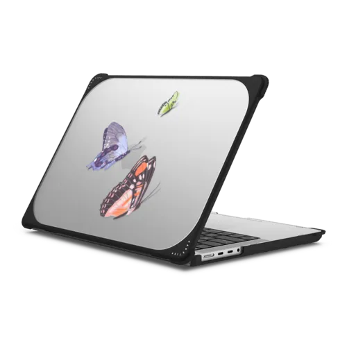 Pastel Butterflies | MacBook Pro 14-inch (M1 - M5) / MacBook Bounce Case / Black | Image 1