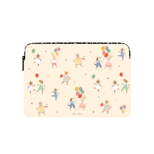 Meri Meri Animal Friends Laptop Sleeve | Large (16") / Impact Laptop Sleeve / Multicolor | Image 1