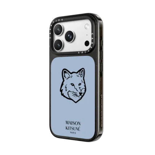 Maison Kitsuné Fox Head Phone Case - Pure Blue | iPhone 18 Pro Max / Impact Case MagSafe Compatible - Glossy / Glossy Black | Image 2