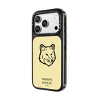 Maison Kitsuné Fox Head Phone Case - Pastel Yellow | iPhone 18 Pro Max / Impact Case MagSafe Compatible - Glossy / Glossy Black | Image 2