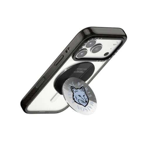 Maison Kitsuné Pure Blue Fox Head Gripstand | Snappy Grip Stand / Snappy Mirror Grip Stand MagSafe Compatible / Silver | Image 3