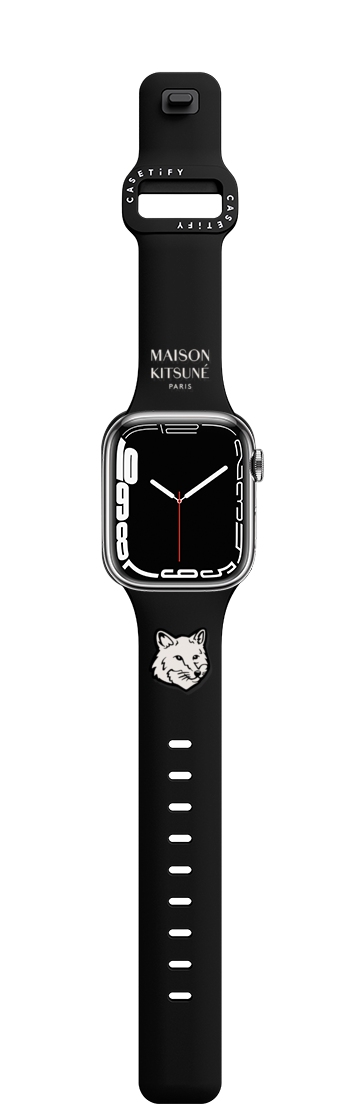 Maison Kitsuné Fox Head Watch Band (Black) | Apple Watch Series 7-9 (45mm) / Impact Band / Black | Image 1