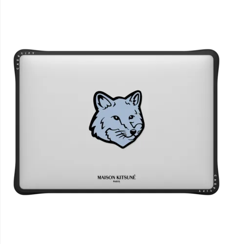 Maison Kitsuné Pure Blue Fox Head Laptop Case | MacBook Air 13-inch (M1 / Intel) / MacBook Impact Case / Black | Image 2