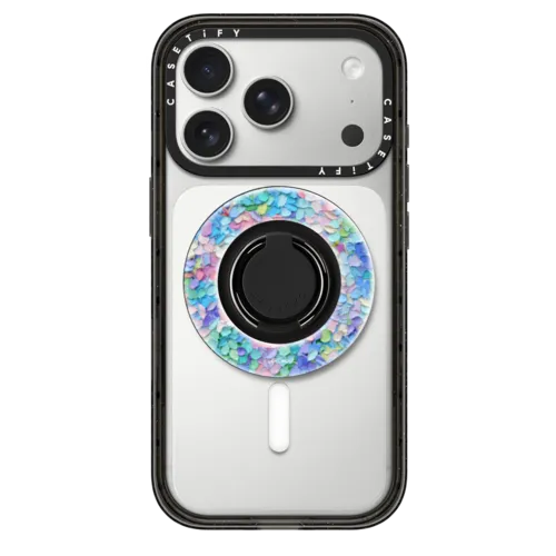Pastel Petals | Snappy Ring Holder / Snappy Mirror Ring Holder MagSafe Compatible / Silver | Image 1