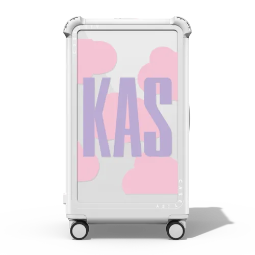 Custom Suitcase | 29" Check-In Trunk Suitcase / Bounce Suitcase / Glossy Cloud White | Image 1