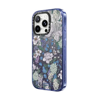 Bridgerton Blooming Flowers Case | iPhone 16 Pro / Impact Case MagSafe Compatible / Glitter Indigo | Image 2