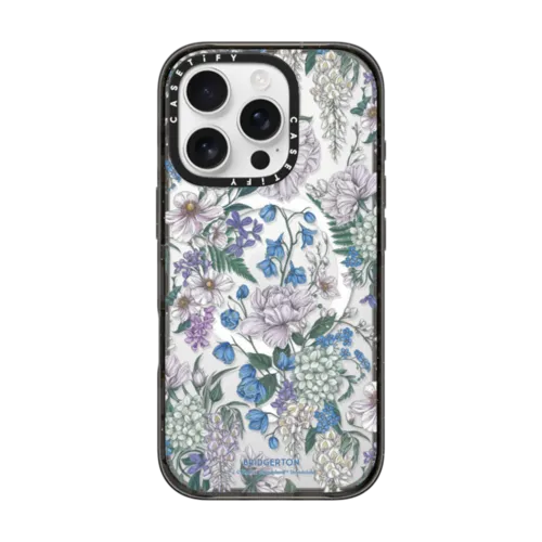 Bridgerton Blooming Flowers Case | iPhone 16 Pro / Impact Case MagSafe Compatible / Black | Image 1