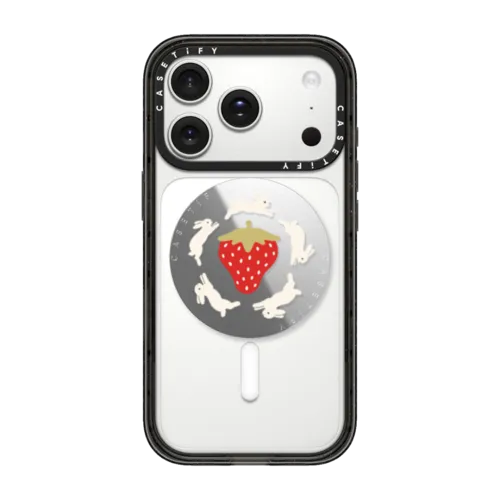 Bunnies Around Berries | Snappy Grip Stand / Snappy Mirror Grip Stand MagSafe Compatible / Silver | Image 1