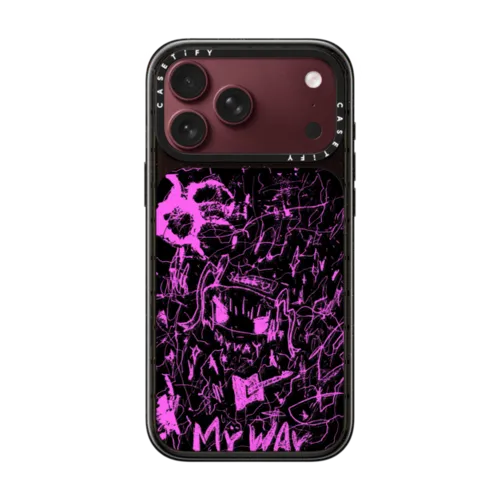 Pink Strum | iPhone 18 Pro Max / Impact Case MagSafe Compatible - Glossy / Glossy Black | Image 1
