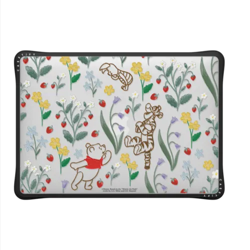Winnie The Pooh Embroidered Floral Pattern Laptop Case | MacBook Air 13-inch (M1 / Intel) / MacBook Impact Case / Black | Image 2