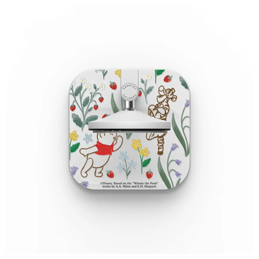 Winnie The Pooh Embroidered Floral Pattern 2-in-1 Charging Stand
