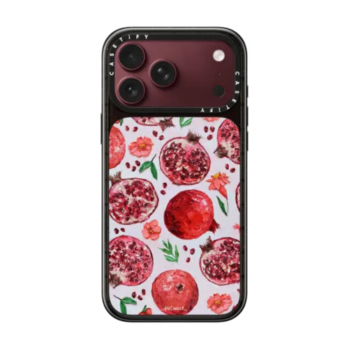 Pomegranate Garden | iPhone 18 Pro Max / Impact Case MagSafe Compatible - Glossy / Glossy Black | Image 1