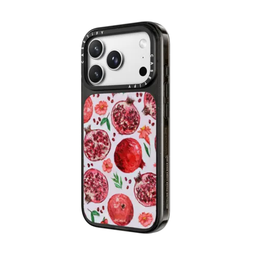 Pomegranate Garden | iPhone 18 Pro / Impact Case MagSafe Compatible - Glossy / Glossy Black | Image 2