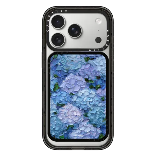 Moonlight Hydrangeas | Snappy Cardholder Stand / Snappy Cardholder Stand MagSafe Compatible / Black | Image 1