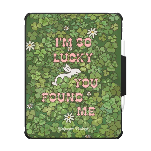 Bunny in the Clover | iPad Pro 13-inch (M4/M5) / iPad Impact Folio Case / Black | Image 1