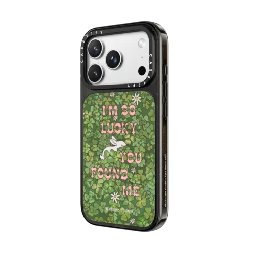 Bunny in the Clover | iPhone 18 Pro Max / Impact Case MagSafe Compatible - Glossy / Glossy Black | Image 2