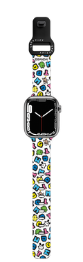 Tamagotchi Jumbo Pattern Watch Band | Apple Watch Series 1-3 (38mm) / Impact Band / Black | Image 1