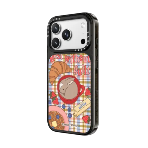 Sleepy Breakfast Bunny | iPhone 18 Pro Max / Impact Case MagSafe Compatible - Glossy / Glossy Black | Image 2