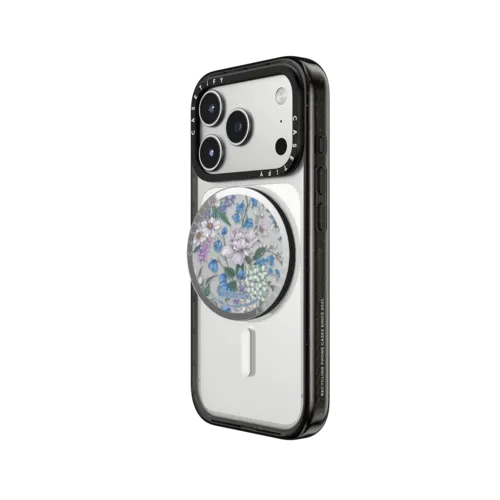 Bridgerton Blooming Flowers Snappy Grip Stand | Snappy Grip Stand / Snappy Mirror Grip Stand MagSafe Compatible / Silver | Image 2