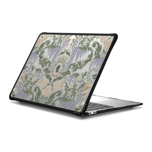 Bridgerton Damask Pattern Laptop Case | MacBook Air 13-inch (M1 / Intel) / MacBook Impact Case / Black | Image 1