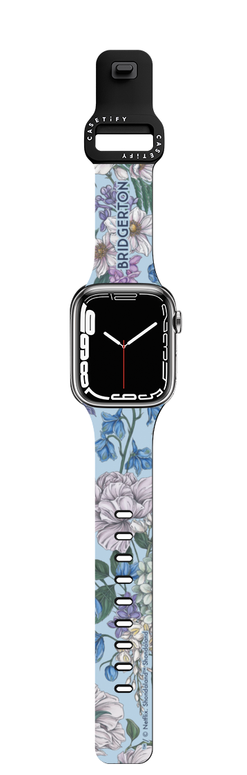 Bridgerton Blooming Flowers Watch Band | Apple Watch Series 7-9 (45mm) / Impact Band / Black | Image 1