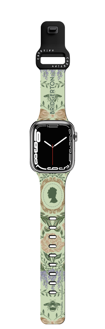 Bridgerton Tolie Pattern Watch Band | Apple Watch Series 7-9 (45mm) / Impact Band / Black | Image 1