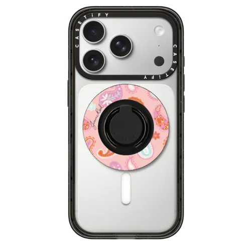 Cowgirl Paisley Pattern | Snappy Ring Holder / Snappy Ring Holder MagSafe Compatible / Black | Image 1