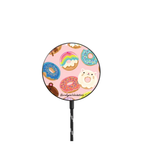 Donuts |   / PowerThru Magnetic Wireless Charger MagSafe Compatible / Black | Image 1