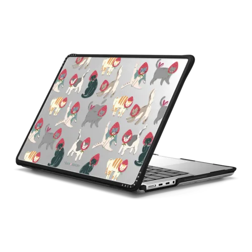 Strawberry Cats | MacBook Pro 14-inch (M1 - M5) / MacBook Impact Case / Black | Image 1