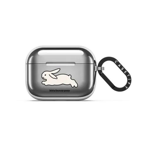 Little Bunnies Earbuds Case | AirPods Pro 3 / Earbuds Mirror Case / Silver | Image 1