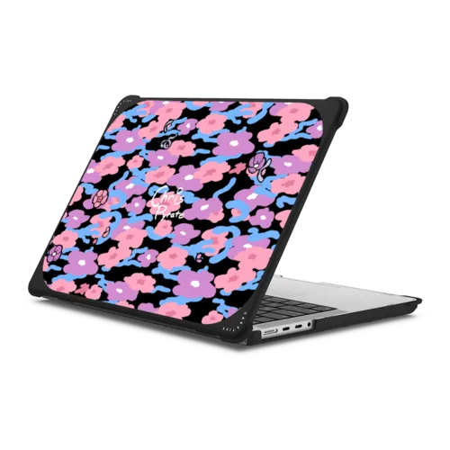 Camo Flowers | MacBook Pro 14-inch (M1 - M5) / MacBook Bounce Case / Black | Image 1