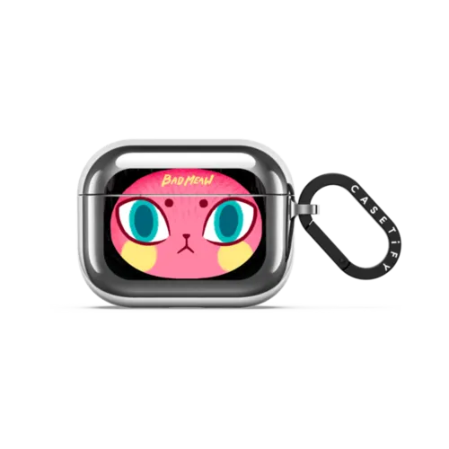 BADMEAW Face | AirPods Pro 3 / Earbuds Mirror Case / Silver | Image 1