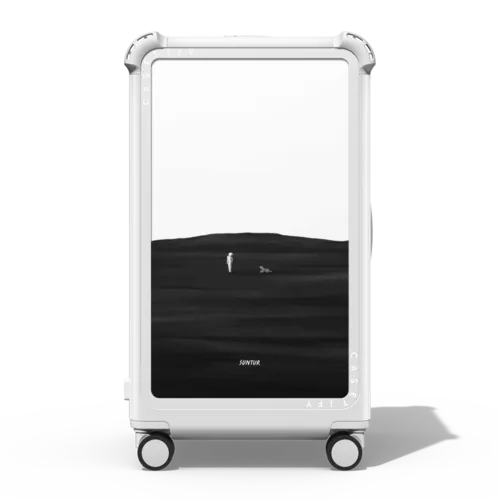 Get over him, start over with me | 29" Check-In Trunk Suitcase / Bounce Suitcase / Glossy Cloud White | Image 1