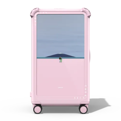 Right person right time | 29" Check-In Trunk Suitcase / Bounce Suitcase / Glossy Primrose Pink | Image 1