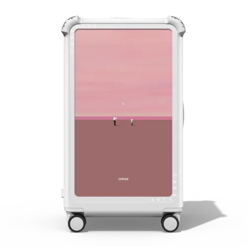 Cause I still know how to make you smile | 29" Check-In Trunk Suitcase / Bounce Suitcase / Glossy Cloud White | Image 1