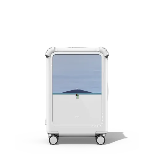 Right person right time | 21" Carry-On Suitcase / Bounce Suitcase / Glossy Cloud White | Image 1