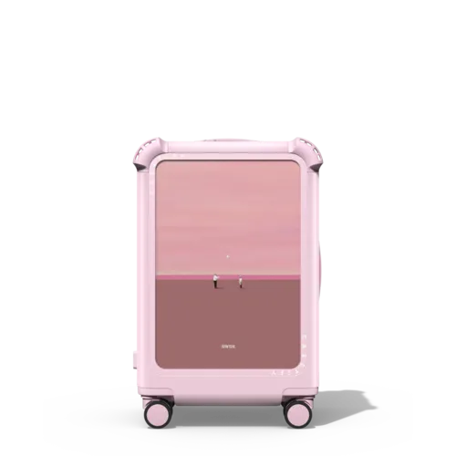 Cause I still know how to make you smile | 21" Carry-On Suitcase / Bounce Suitcase / Glossy Primrose Pink | Image 1