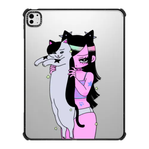 LIVE FOR MY CAT | iPad Pro 13-inch (M4/M5) / iPad Impact Case / Black | Image 1