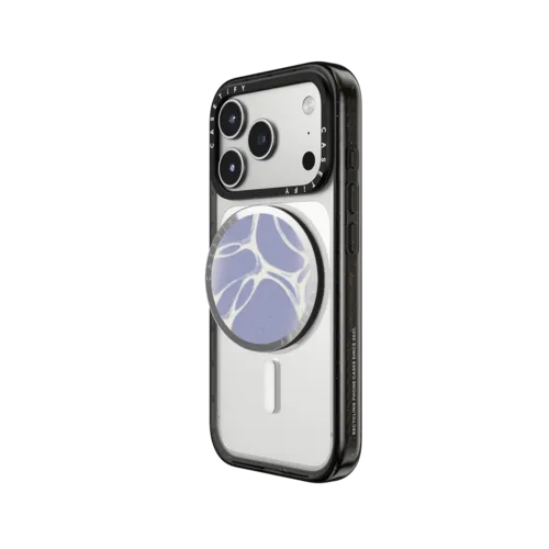 Molecular Bubbles-Purple | Snappy Grip Stand / Snappy Mirror Grip Stand MagSafe Compatible / Silver | Image 2
