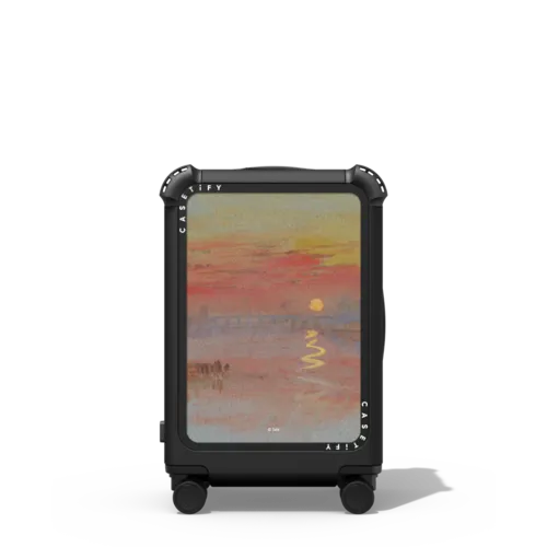 The Scarlet Sunset CARRY-ON SUITCASE | 21" Carry-On Suitcase / Bounce Suitcase / Matte Black | Image 1