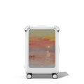 The Scarlet Sunset CARRY-ON SUITCASE | 21" Carry-On Suitcase / Bounce Suitcase / Glossy Cloud White | Image 1