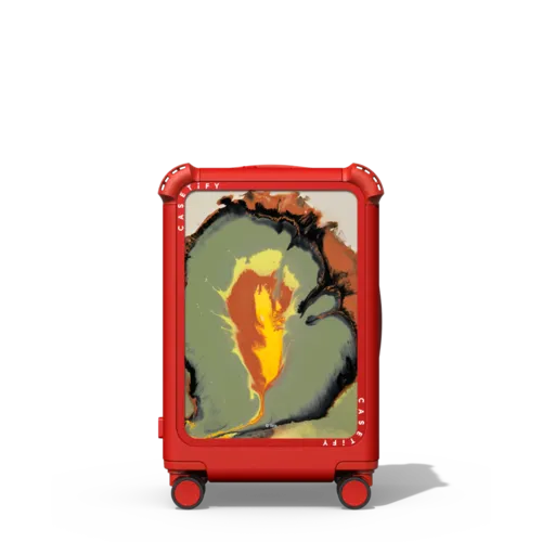 Volcanic Flare CARRY-ON SUITCASE | 21" Carry-On Suitcase / Bounce Suitcase / Cherry Red | Image 1