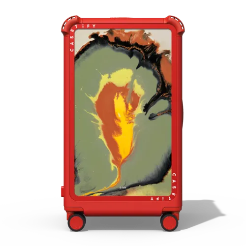 Volcanic Flare CHECK-IN TRUNK SUITCASE | 29" Check-In Trunk Suitcase / Bounce Suitcase / Cherry Red | Image 1