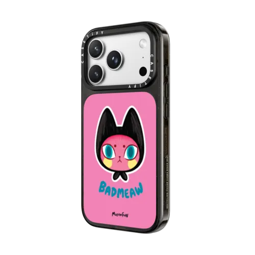 Happy Face (Pink) | iPhone 18 Pro Max / Impact Case MagSafe Compatible - Glossy / Glossy Black | Image 2