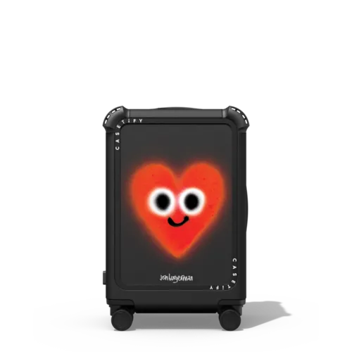 Soft Heart | 21" Carry-On Suitcase / Bounce Suitcase / Matte Black | Image 1