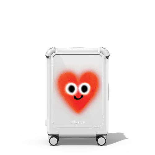 Soft Heart | 21" Carry-On Suitcase / Bounce Suitcase / Glossy Cloud White | Image 1