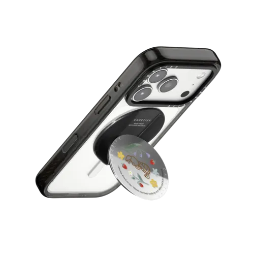 Winnie The Pooh & Friends Embroidered Snappy Grip Stand - Piglet | Snappy Grip Stand / Snappy Mirror Grip Stand MagSafe Compatible / Silver | Image 3