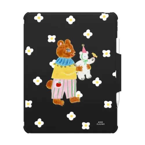 Bear Hugs | iPad Pro 13-inch (M4/M5) / iPad Impact Folio Case / Black | Image 1
